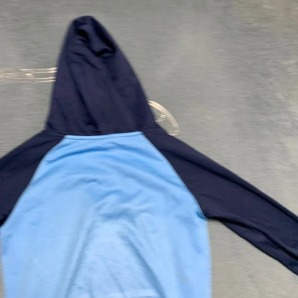 Nike Just Do It Therma Fit Hoodie Boys L Navy Blue Fleece Lined Kangaroo Pockets